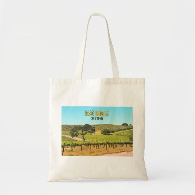Paso Robles California Vineyard Vintage Tote Bag (Front)