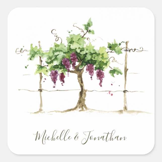 Paso Robles Vineyard Winery Wedding Envelope Seals (Front)