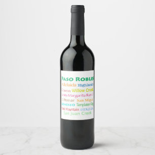 Paso Robles Wine Country Wine Label