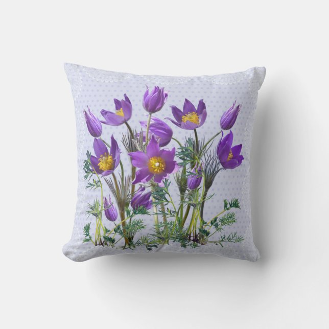 Pasque flower on pillow (Front)