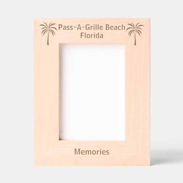 Pass-A-Grille Beach Florida Laser Engraved frame (Front)