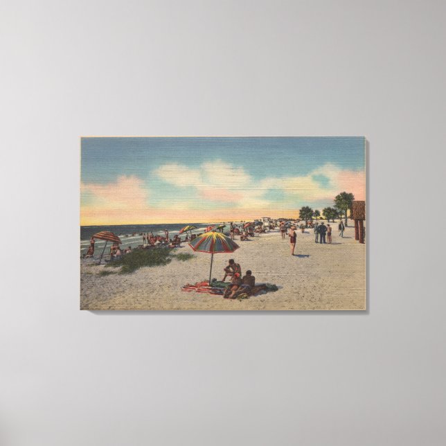 Pass-a-Grille Beach, Florida - Sunbathers on Canvas Print (Front)
