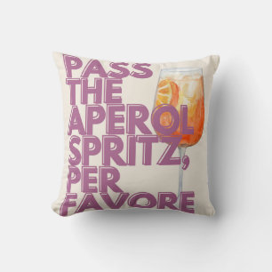 Pass the Aperol Spritz Print Italian Cocktail Cushion