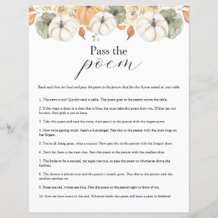 Pass the Poem Bridal Shower game