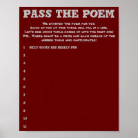 Pass the Poem Wedding game