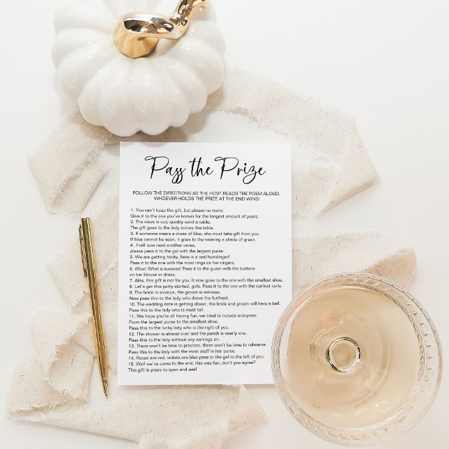 Pass the Prize Bridal Shower Game Invitation (Creator Uploaded)