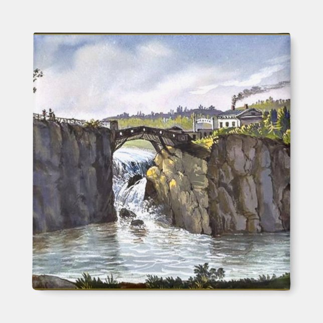 Passaic Falls in New Jersey, fine art painting Magnet (Front)