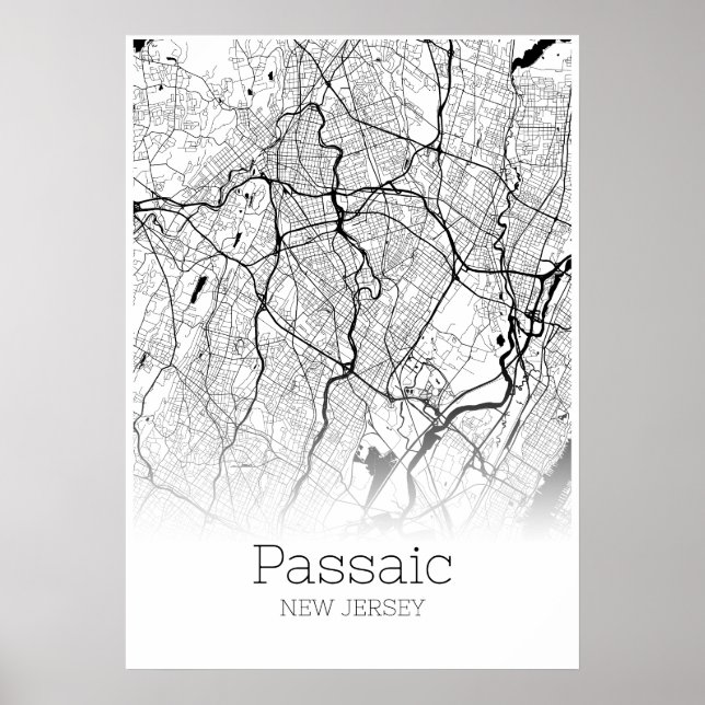 Passaic Map - New Jersey - City Map Poster (Front)