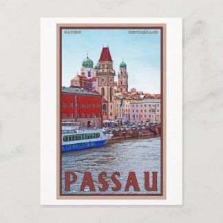 Passau - Donau Waterfront Postcard