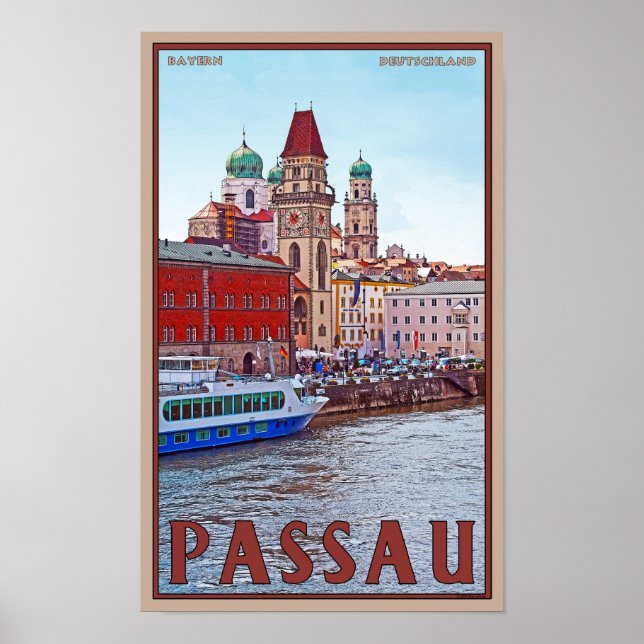 Passau - Donau Waterfront Poster (Front)