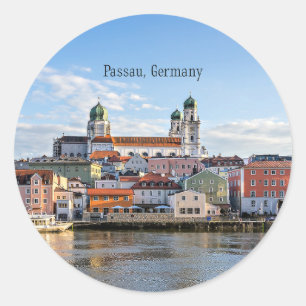 Passau, Germany cityscape photograph Classic Round Sticker