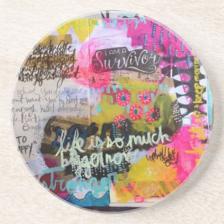 Passe-partout mounting “multicoloured Graffiti " Coaster