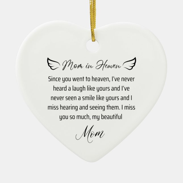 passed away missing my mum in heaven Birthday  Ceramic Tree Decoration (Front)