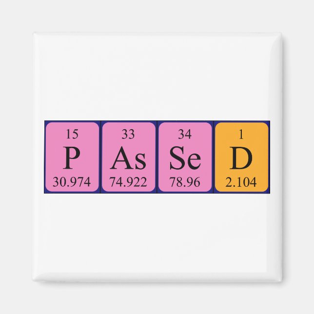 Passed periodic table name magnet (Front)