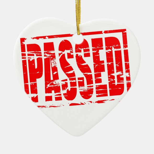 Passed red rubber stap effect ceramic tree decoration (Front)