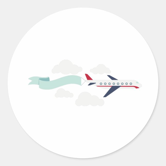 Passenger Aeroplane Classic Round Sticker (Front)