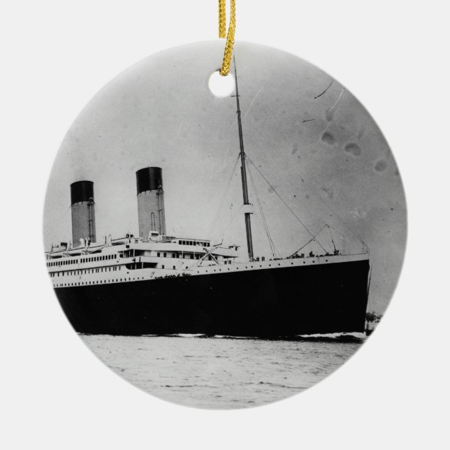 Passenger Liner Steamship RMS Titanic Ceramic Tree Decoration (Front)