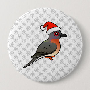 Passenger Pigeon Santa 10 Cm Round Badge