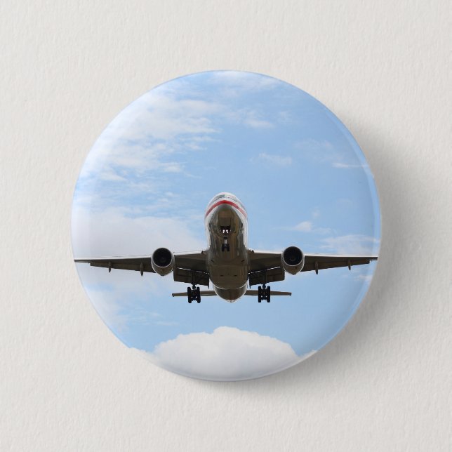 Passenger Plane 6 Cm Round Badge (Front)