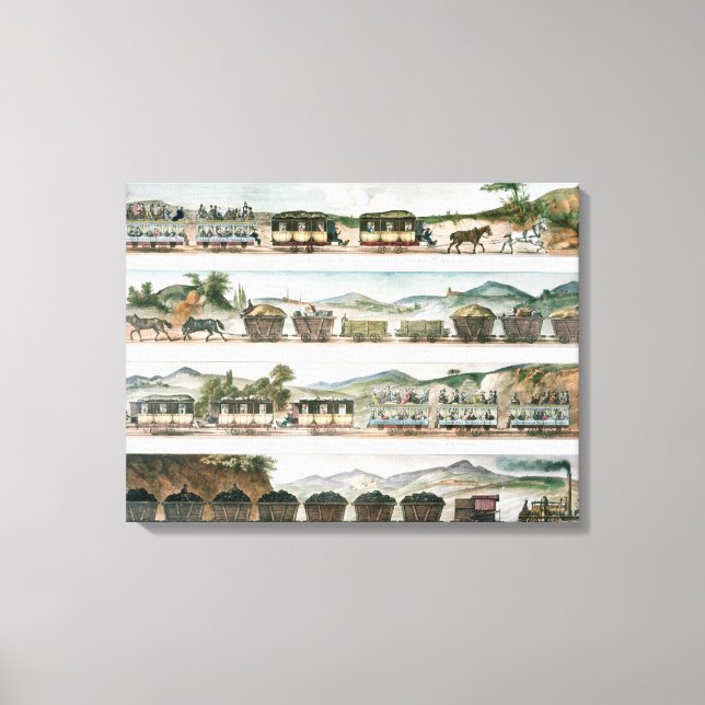 Passengers and freight the first French line Canvas Print (Front)