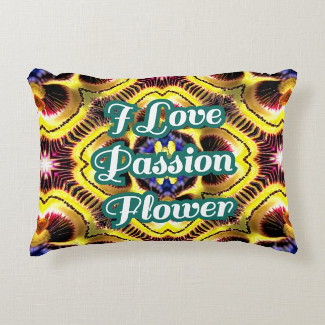 Passiflora Caerulea Pattern Decorative Cushion (Front)