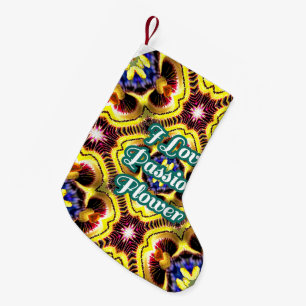 Passiflora Caerulea Pattern Small Christmas Stocking