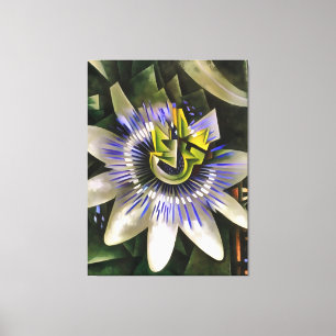 Passiflora Passion Flower In Geometric Art Style Canvas Print