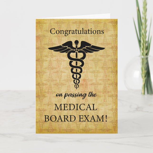 Passing Medical Board Exam Caduceus Symbol Card (Front)