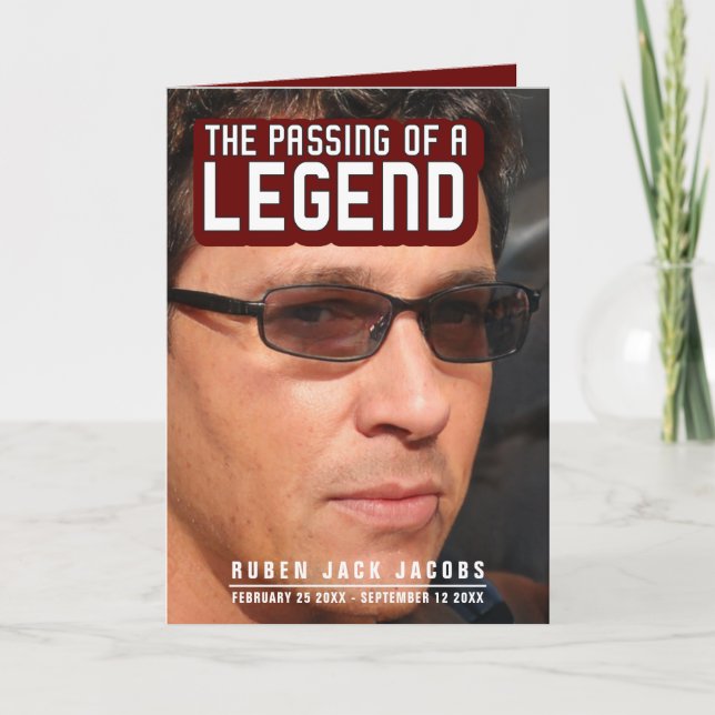 Passing of a legend Funeral service program red Programme (Front)