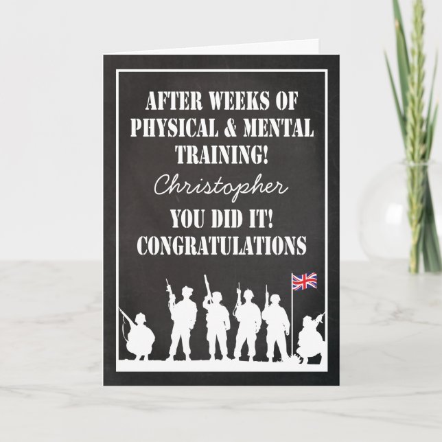Passing Out Parade, British Army Soldiers Congrats Card (Front)