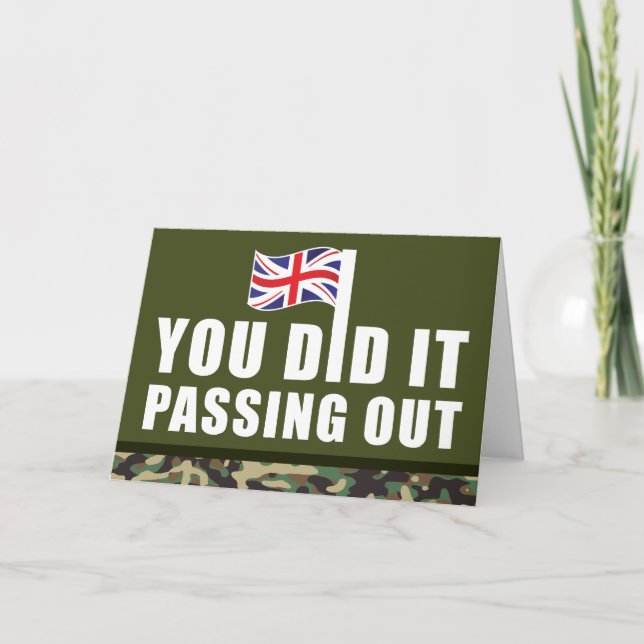 Passing Out Parade Camouflage British Army Card (Front)