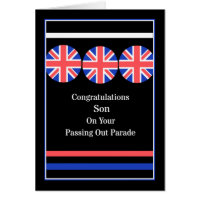 Passing Out Parade Card for Son British Flag Icons