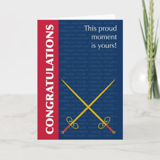 Passing Out Parade Swords and Army Values Card