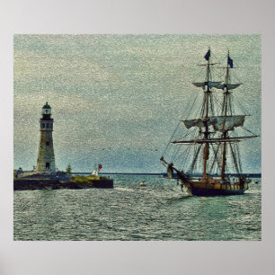 Passing The Lighthouse Poster/Print Poster