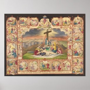 Passion and Life of Our Lord Jesus Christ Collage Poster