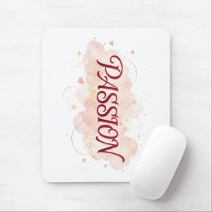 PASSION – Elegant Romantic Typography with Soft He Mouse Pad