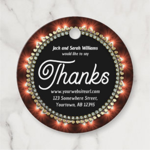 Passion Fire Chalkboard Say Thanks Favour Tags