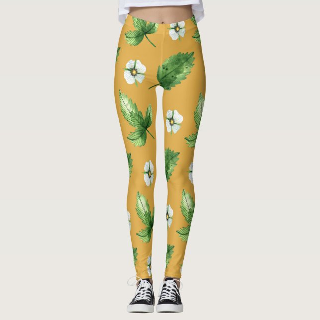 Passion Flower Vine Leggings (Front)