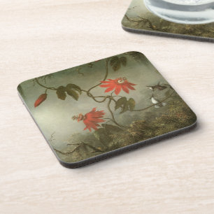 Passion Flowers and Hummingbirds by Martin J Heade Coaster