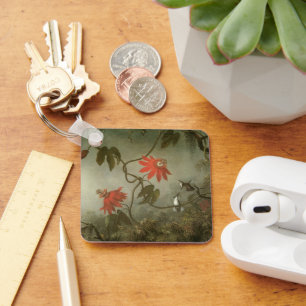 Passion Flowers and Hummingbirds by Martin J Heade Key Ring