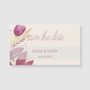 Passion Flowers, Watercolor Burgundy and Gold