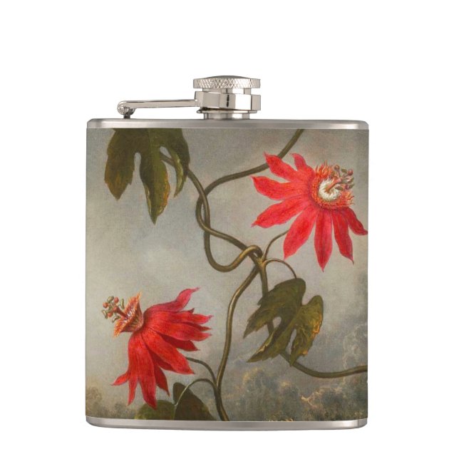 Passion Flowers with Hummingbirds Heade Hip Flask (Front)