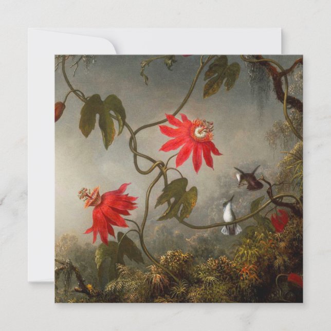 Passion Flowers with Hummingbirds Heade Invitation (Front)