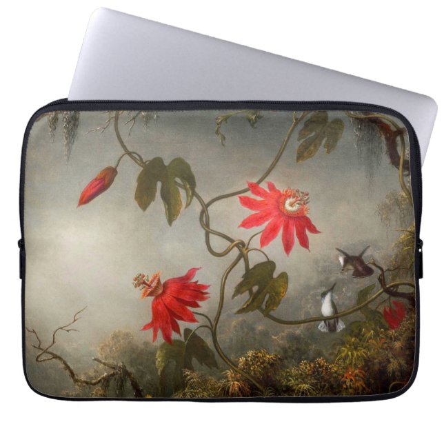 Passion Flowers with Hummingbirds Heade Laptop Sleeve (Front)