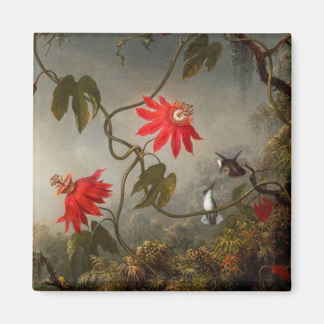 Passion Flowers with Hummingbirds Heade Magnet (Front)