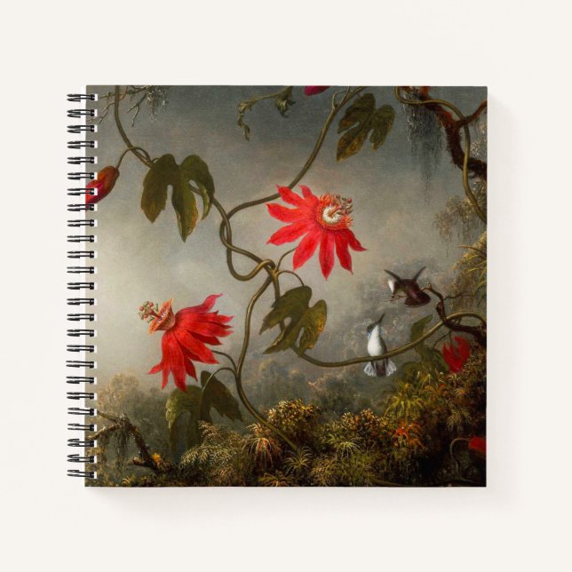 Passion Flowers with Hummingbirds Heade Notebook (Front)