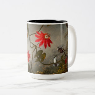 Passion Flowers with Hummingbirds Heade Two-Tone Coffee Mug