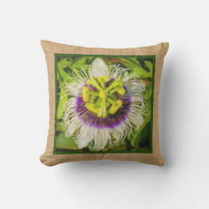 Passion Fruit Flower Hawaiian Reversible Outdoor Cushion