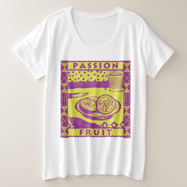 Passion Fruit Plus Size T-Shirt (Design Front)