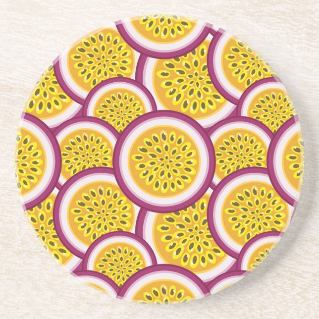 Passion fruit slices coaster (Front)